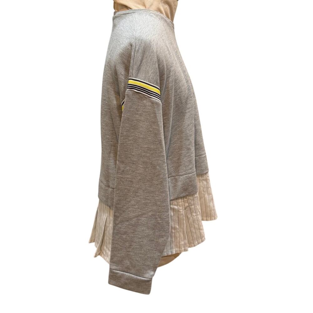 Maeve Sweatshirt Blouse Gray Layered Stripe Detail Women’s XXS - Picture 4 of 10